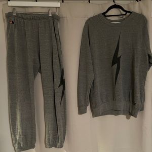 Aviator Nation Bolt crew sweatshirt & sweatpants set Size XL